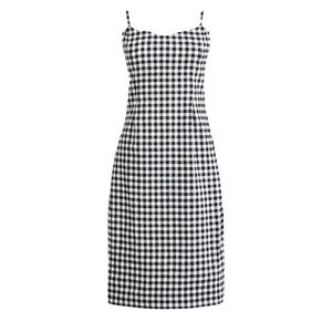 J.Crew Sweetheart Linen-Blend Sheath Dress Gingham Size 2